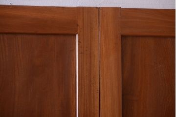 和製アンティーク　総欅材!組子ガラス帯戸4枚セット