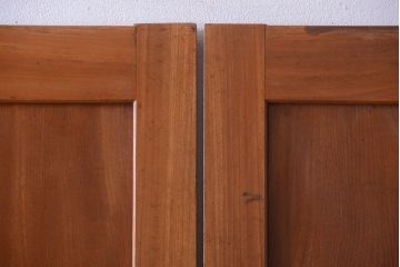 和製アンティーク　総欅材!組子ガラス帯戸4枚セット