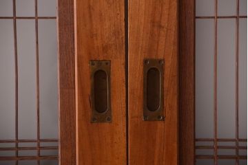 和製アンティーク　総欅材!組子ガラス帯戸4枚セット