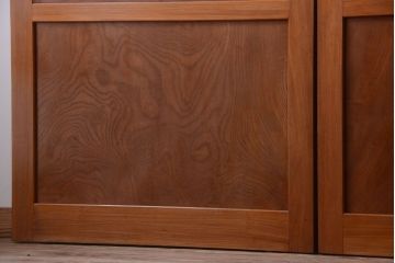 和製アンティーク　総欅材!組子ガラス帯戸4枚セット