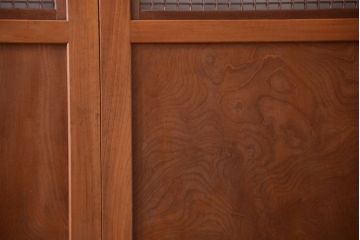 和製アンティーク　総欅材!組子ガラス帯戸4枚セット