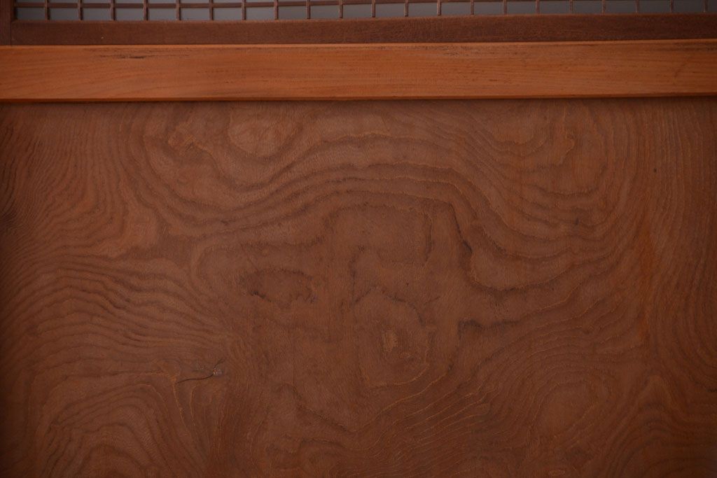 和製アンティーク　総欅材!組子ガラス帯戸4枚セット