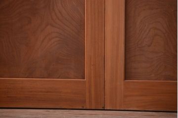 和製アンティーク　総欅材!組子ガラス帯戸4枚セット