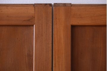 和製アンティーク　総欅材!組子ガラス帯戸4枚セット