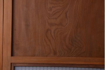 和製アンティーク　総欅材!組子ガラス帯戸4枚セット