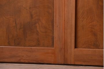 和製アンティーク　総欅材!組子ガラス帯戸4枚セット