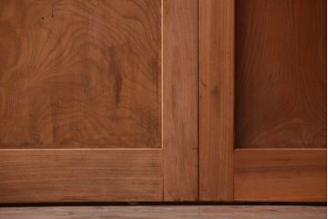 和製アンティーク　総欅材!組子ガラス帯戸4枚セット