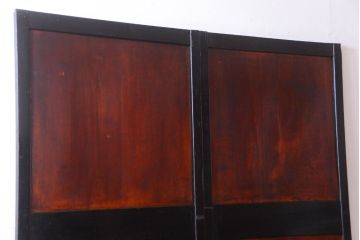 古民具・骨董　古い木味のアンティーク帯戸2枚セット(2)