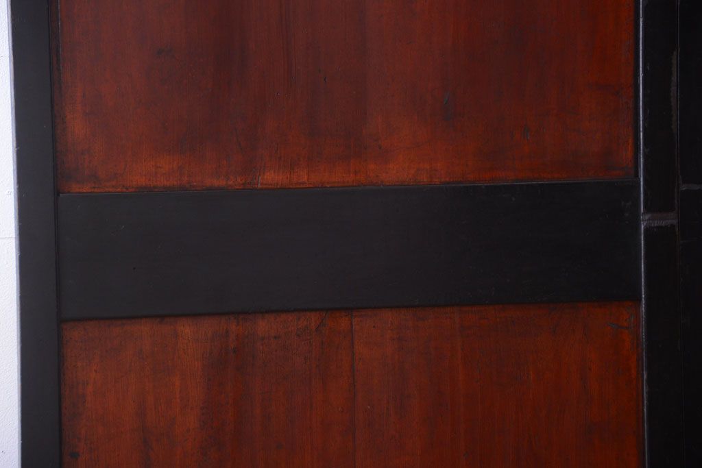 古民具・骨董　古い木味のアンティーク帯戸2枚セット(2)