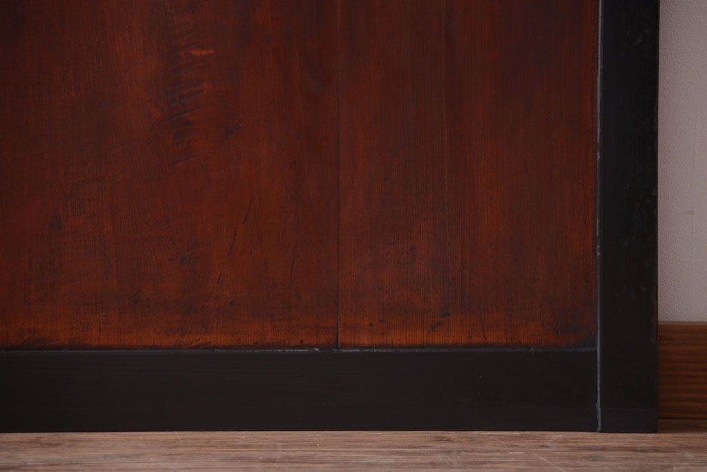 古民具・骨董　古い木味のアンティーク帯戸2枚セット(2)