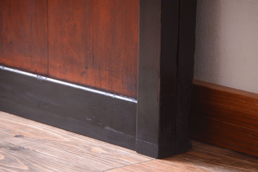 古民具・骨董　古い木味のアンティーク帯戸2枚セット(2)