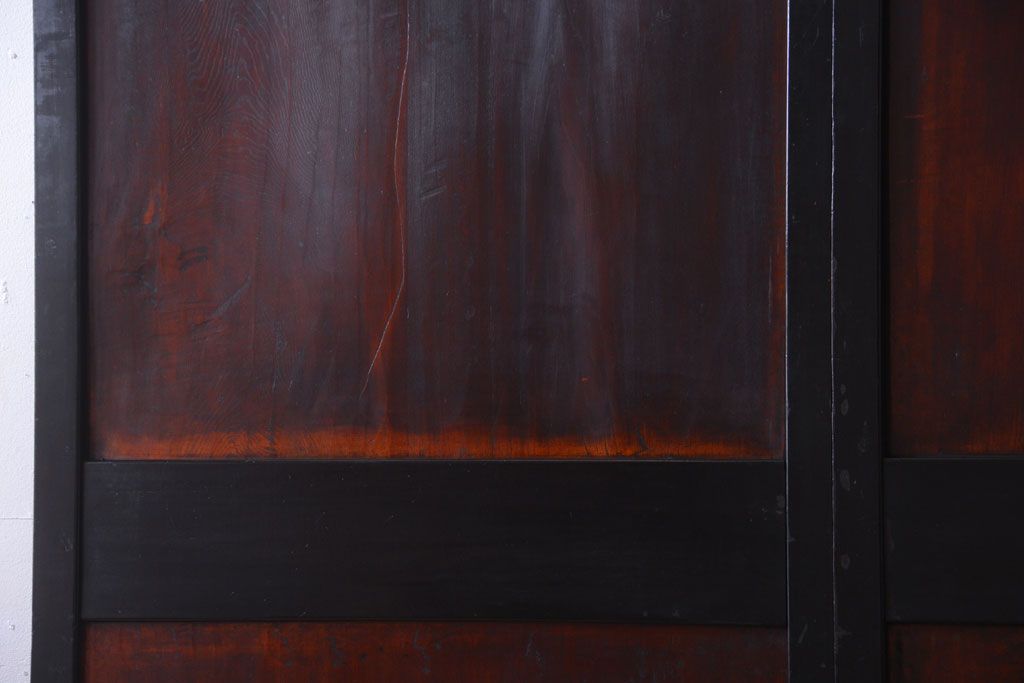 古民具・骨董　古い木味のアンティーク帯戸2枚セット(2)