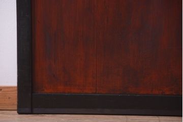 古民具・骨董　古い木味のアンティーク帯戸2枚セット(2)