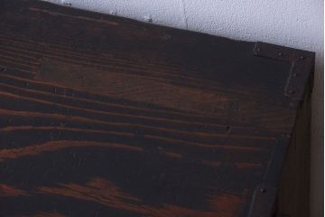 アンティーク家具　古民具・骨董　明治期　上手物!前面欅玉杢材のアンティーク帳場箪笥