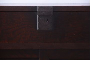 アンティーク家具　古民具・骨董　明治期　上手物!前面欅玉杢材のアンティーク帳場箪笥