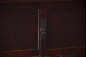 アンティーク家具　古民具・骨董　明治期　上手物!前面欅玉杢材のアンティーク帳場箪笥
