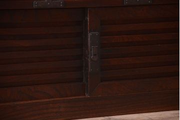 アンティーク家具　古民具・骨董　明治期　上手物!前面欅玉杢材のアンティーク帳場箪笥