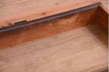 アンティーク家具　古民具・骨董　明治期　上手物!前面欅玉杢材のアンティーク帳場箪笥