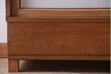 レトロ家具　昭和レトロ　古い木製のシンプルなアンティークガラスケース(ショーケース)(1)