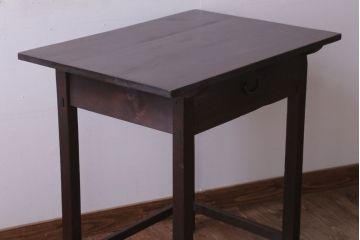 アンティーク家具　和製アンティーク　古い木製のシンプルな引き出し付き平机(デスク・テーブル)