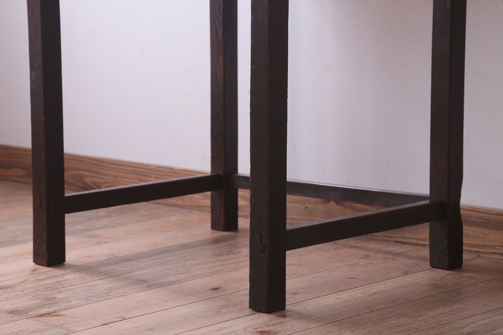 アンティーク家具　和製アンティーク　古い木製のシンプルな引き出し付き平机(デスク・テーブル)