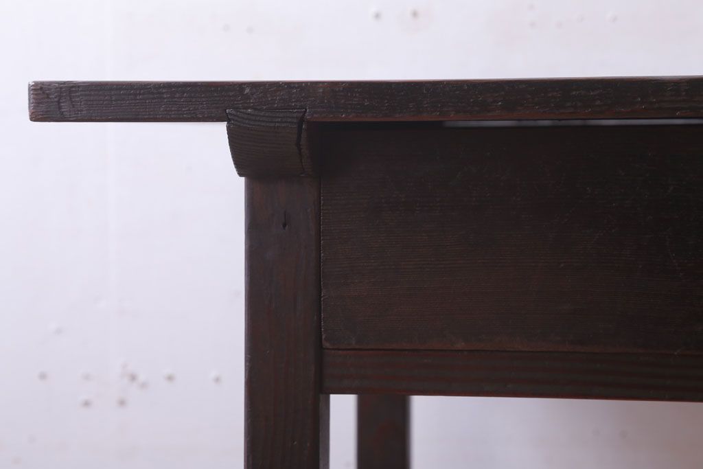 アンティーク家具　和製アンティーク　古い木製のシンプルな引き出し付き平机(デスク・テーブル)