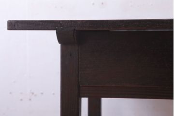 アンティーク家具　和製アンティーク　古い木製のシンプルな引き出し付き平机(デスク・テーブル)