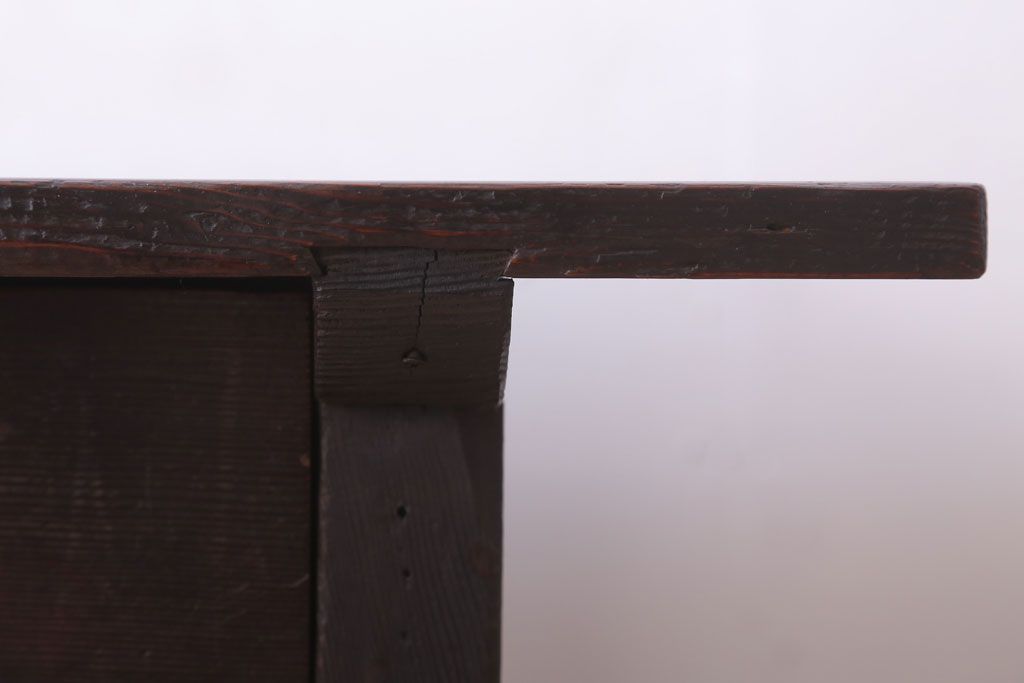 アンティーク家具　和製アンティーク　古い木製のシンプルな引き出し付き平机(デスク・テーブル)
