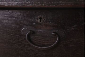 アンティーク家具　和製アンティーク　古い木製のシンプルな引き出し付き平机(デスク・テーブル)