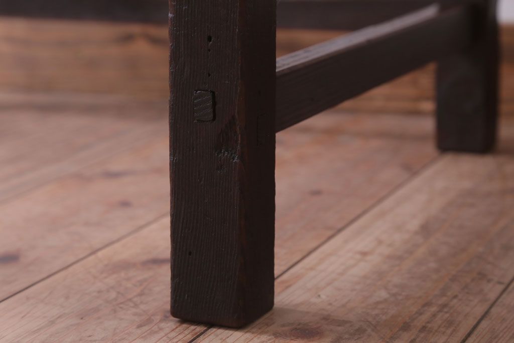 アンティーク家具　和製アンティーク　古い木製のシンプルな引き出し付き平机(デスク・テーブル)