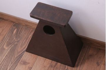 アンティーク雑貨　昭和レトロ　古い木製踏み台(ステップ)