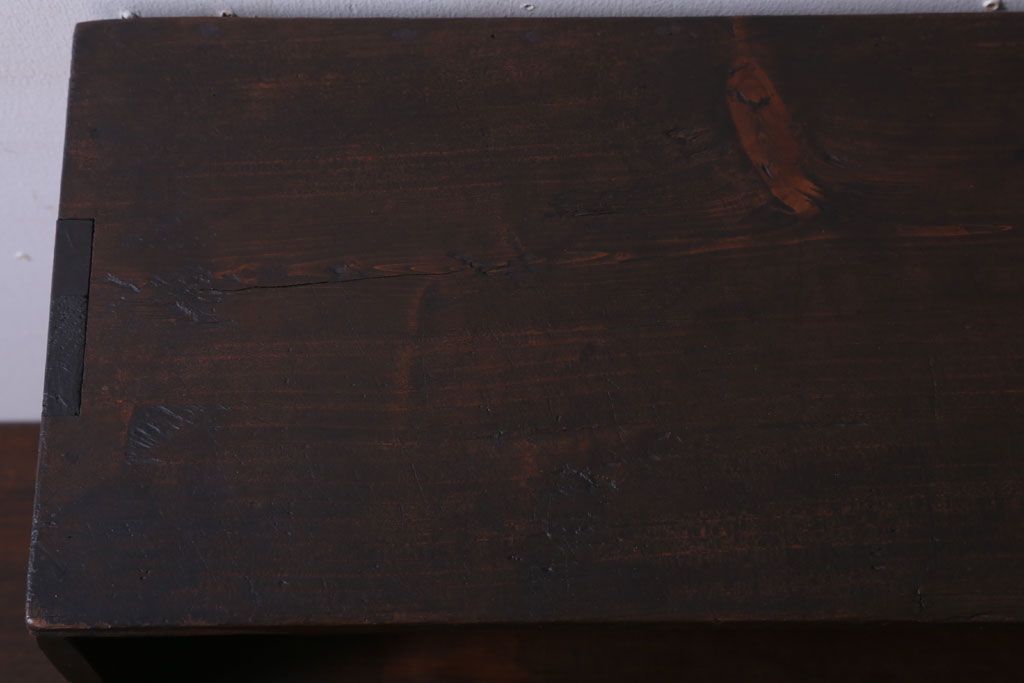 アンティーク家具　古民具・骨董　引き出し2杯付き!小ぶりな飾り棚(収納棚)