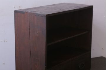 アンティーク家具　古民具・骨董　引き出し2杯付き!小ぶりな飾り棚(収納棚)