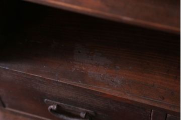 アンティーク家具　古民具・骨董　引き出し2杯付き!小ぶりな飾り棚(収納棚)