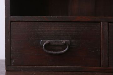 アンティーク家具　古民具・骨董　引き出し2杯付き!小ぶりな飾り棚(収納棚)