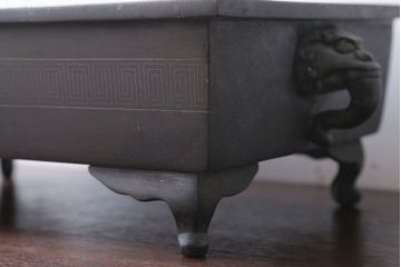 アンティーク雑貨　古民具・骨董　銅(真鍮)製の古い象耳水盤(水盆)