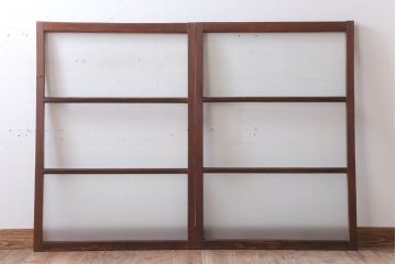 昭和レトロ　すり・クリアガラスの引き戸2枚セット(窓)