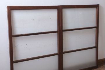 昭和レトロ　すり・クリアガラスの引き戸2枚セット(窓)