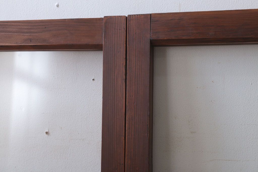 昭和レトロ　すり・クリアガラスの引き戸2枚セット(窓)