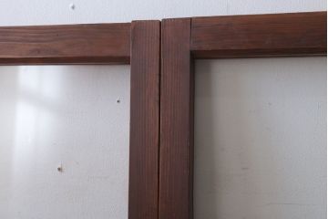 昭和レトロ　すり・クリアガラスの引き戸2枚セット(窓)