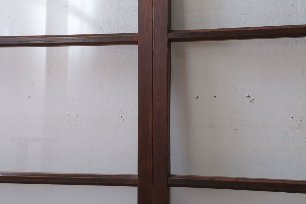 昭和レトロ　すり・クリアガラスの引き戸2枚セット(窓)