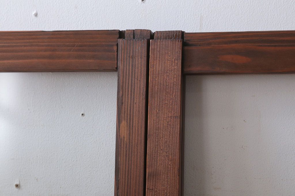 昭和レトロ　すり・クリアガラスの引き戸2枚セット(窓)