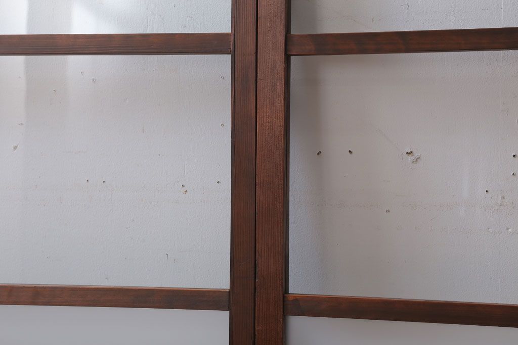 昭和レトロ　すり・クリアガラスの引き戸2枚セット(窓)