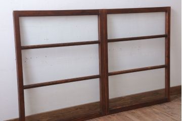 昭和レトロ　クリアガラスの引き戸2枚セット(窓)