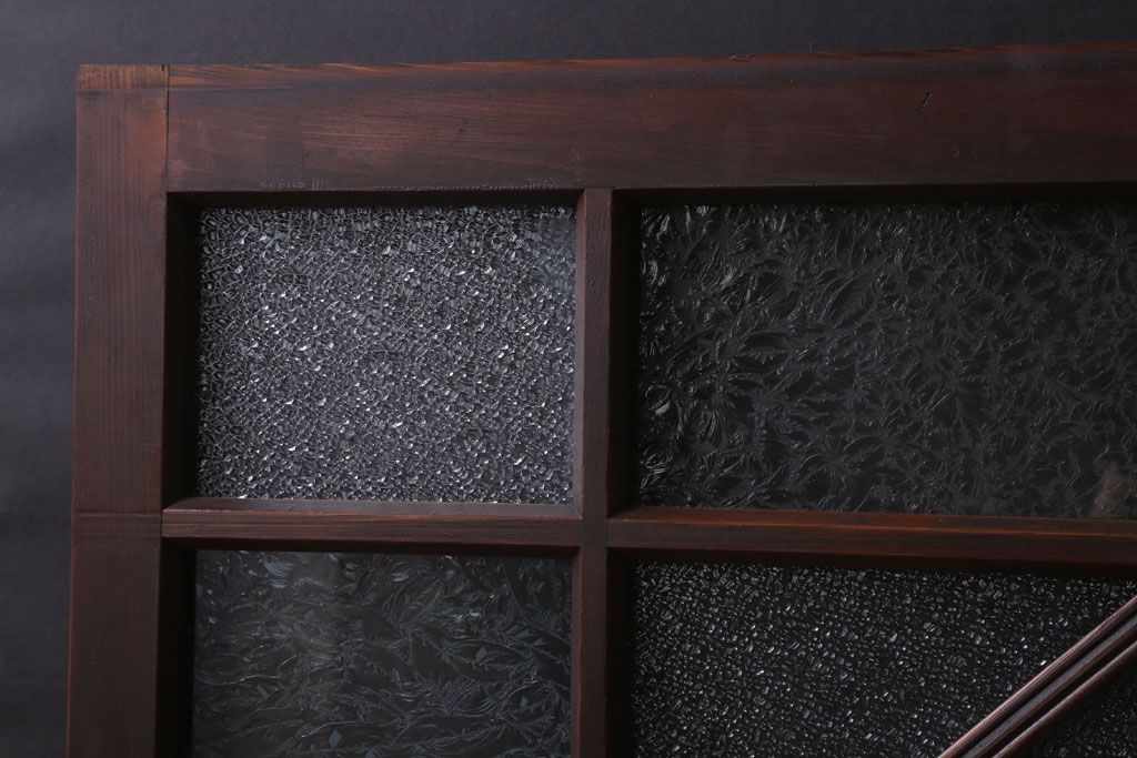 和製アンティーク　レトロモダンなガラス戸2枚セット(窓)