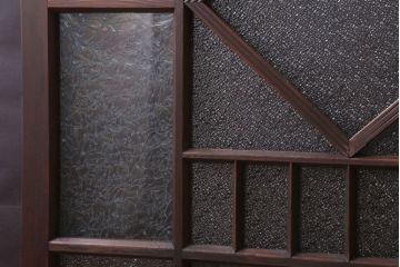 和製アンティーク　レトロモダンなガラス戸2枚セット(窓)