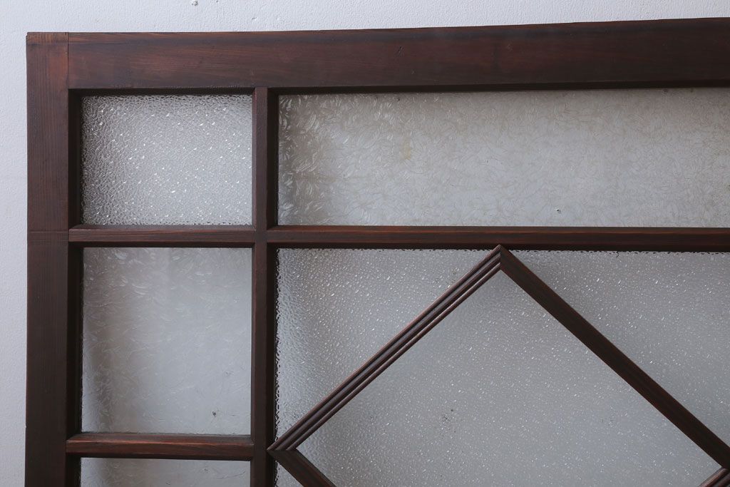 和製アンティーク　レトロモダンなガラス戸2枚セット(窓)