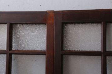 和製アンティーク　レトロモダンなガラス戸2枚セット(窓)