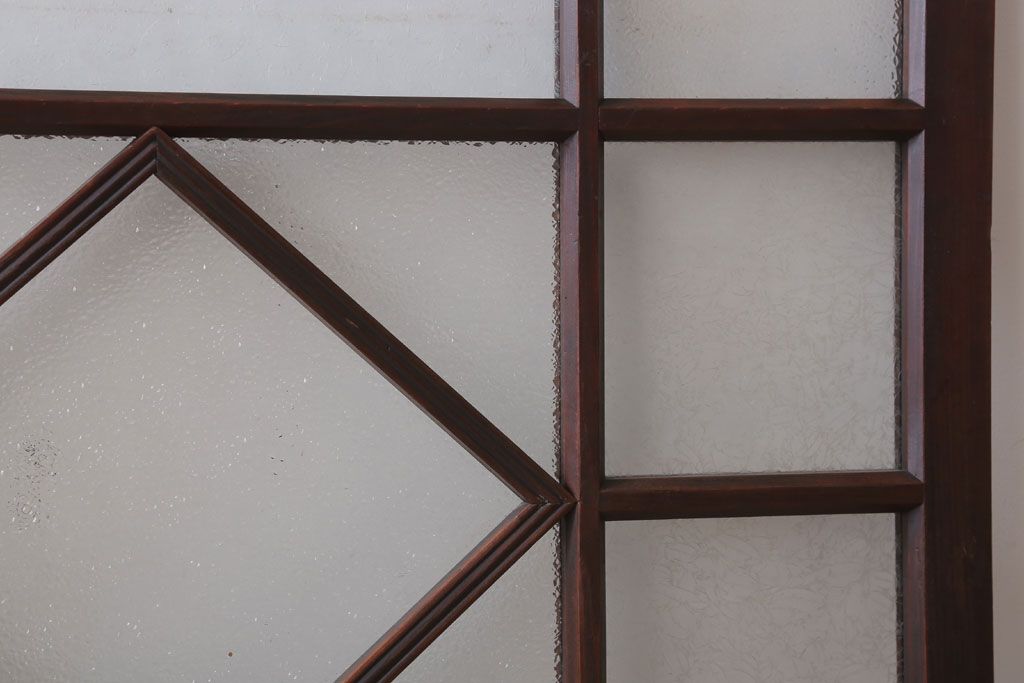 和製アンティーク　レトロモダンなガラス戸2枚セット(窓)