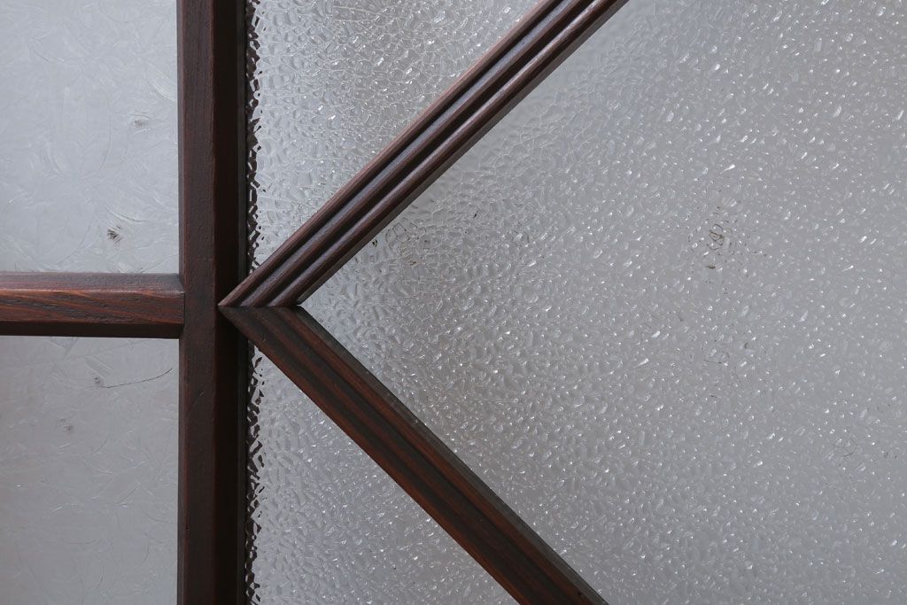 和製アンティーク　レトロモダンなガラス戸2枚セット(窓)